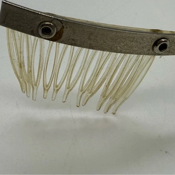 Vintage Rhinestone Silver Tiara Crown Scalloped Sparkle Costume Accessory - Picture 4 of 6